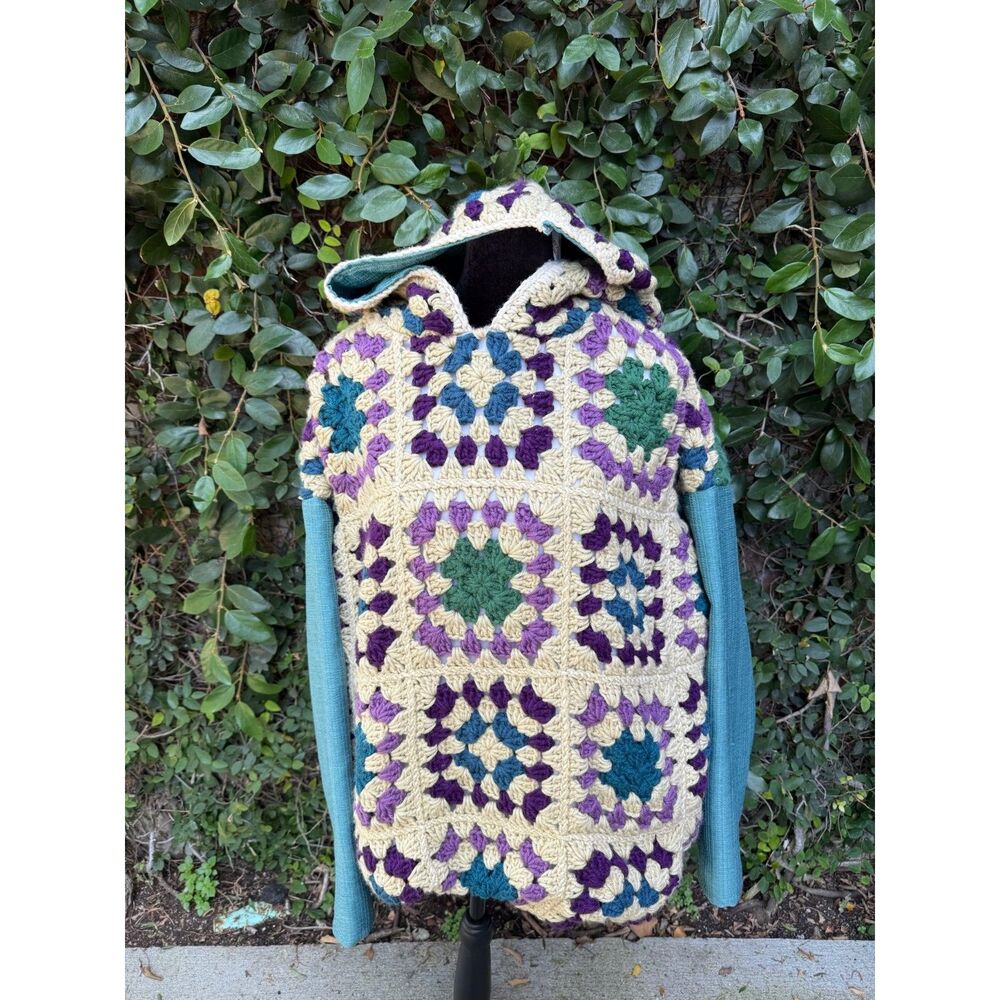 Upcycled Granny Square Hoodie